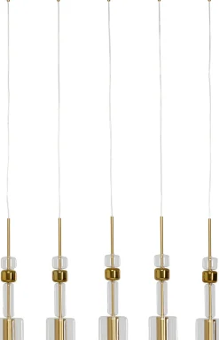 Lampa wisząca stal i szkło kolor transparentny i złoty 103x60 cm