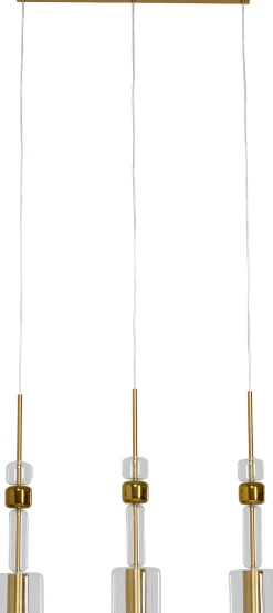 Lampa wisząca stal i szkło kolor transparentny i złoty 73x60 cm