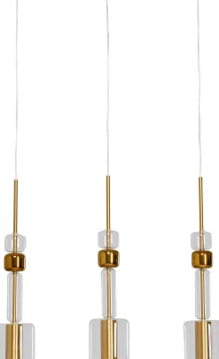 Lampa wisząca stal i szkło kolor transparentny i złoty 73x60 cm