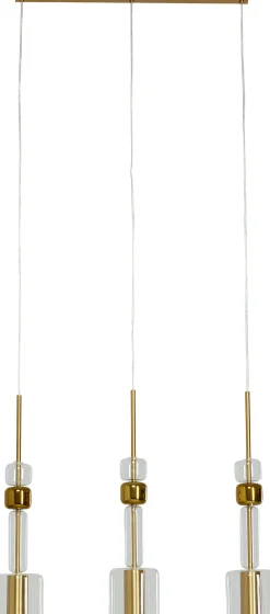Lampa wisząca stal i szkło kolor transparentny i złoty 73x60 cm