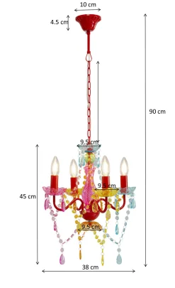 Lampa Wisząca Starlight Rainbow 4-ramienna