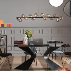 Lampa wisząca szklane klosze czarna 155x138 cm