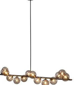 Lampa wisząca szklane klosze czarna 155x138 cm