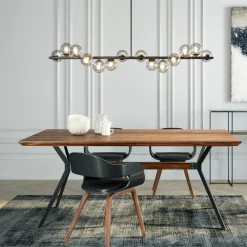 Lampa wisząca szklane klosze czarna 155x138 cm