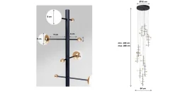Lampa wisząca Trapez 280 cm czarna