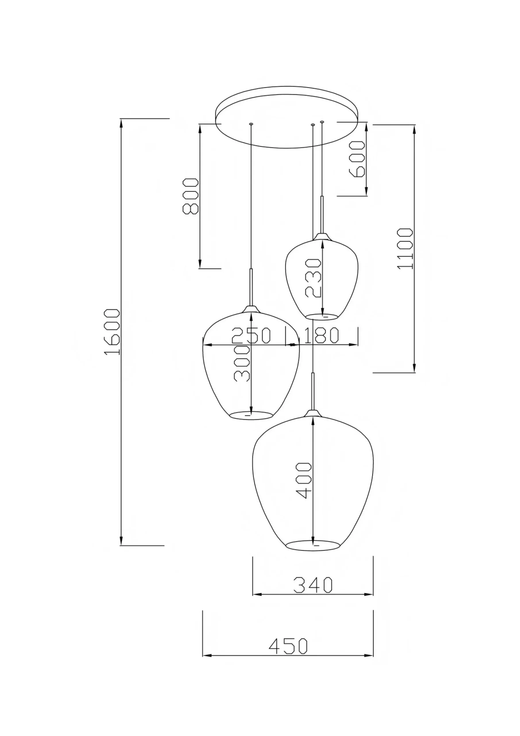Lampa wisząca Tulip Brass Ø45cm