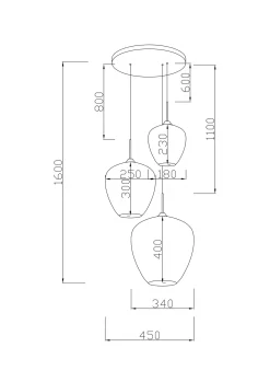 Lampa wisząca Tulip Smoke Ø45cm