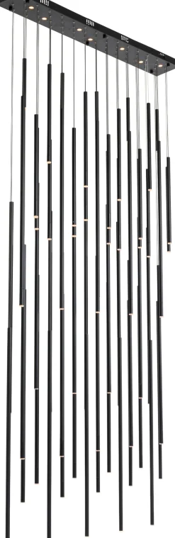 Lampa wisząca XXL LED tuby czarna matowa 154x320 cm