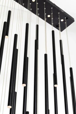 Lampa wisząca XXL LED tuby czarna matowa 154x320 cm