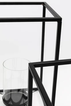 Latarenki czarne loft stalowe 2-set
