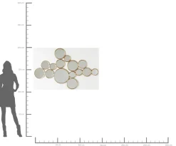 Lustro Bubbles 138x93 cm mosiężne