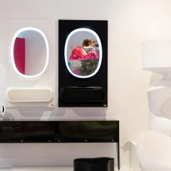 Lustro ścienne Aero LED czarne 80x141cm