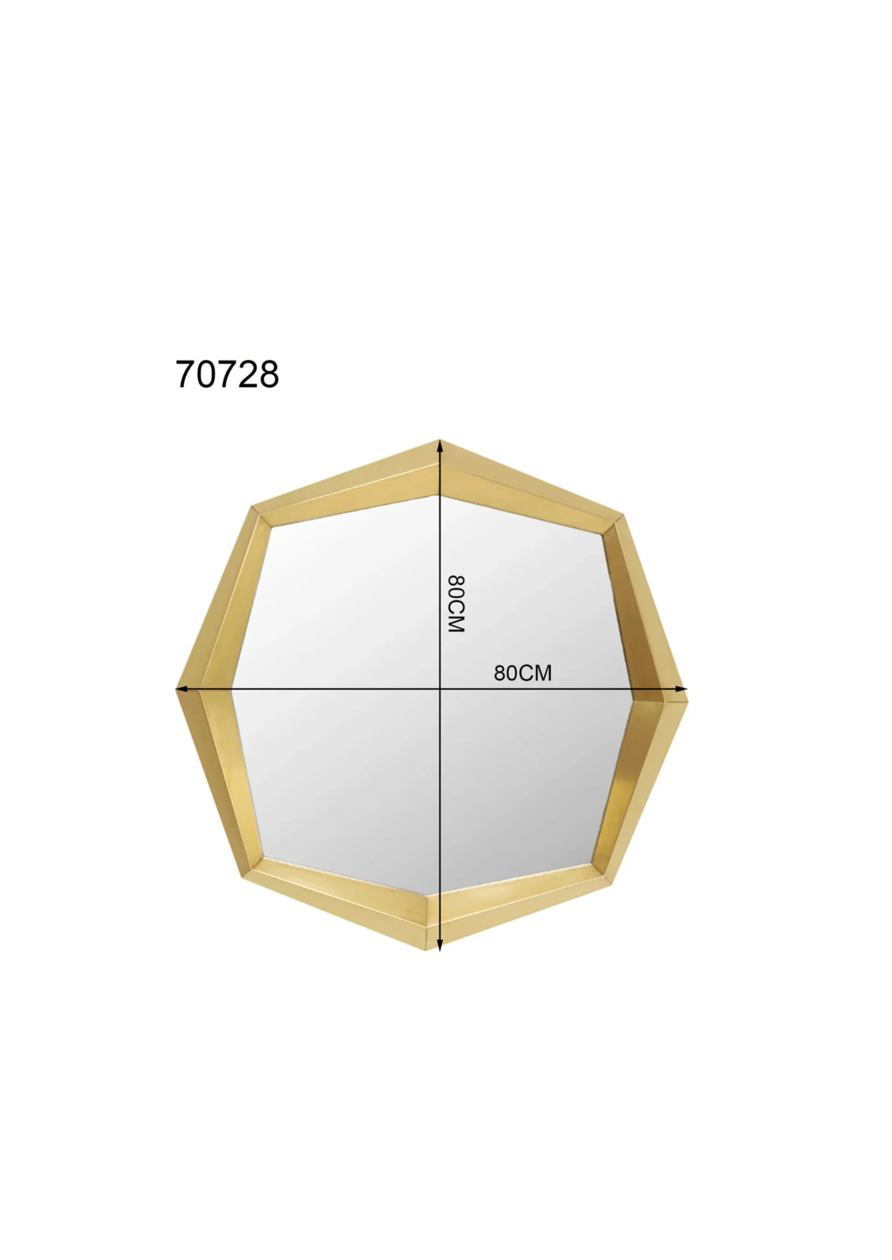 Lustro ścienne Octagon złote 80x80cm