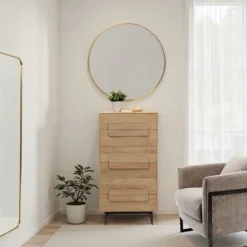 Lustro ścienne Prezzo brązowe Ø90cm