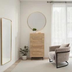 Lustro ścienne Prezzo brązowe Ø90cm
