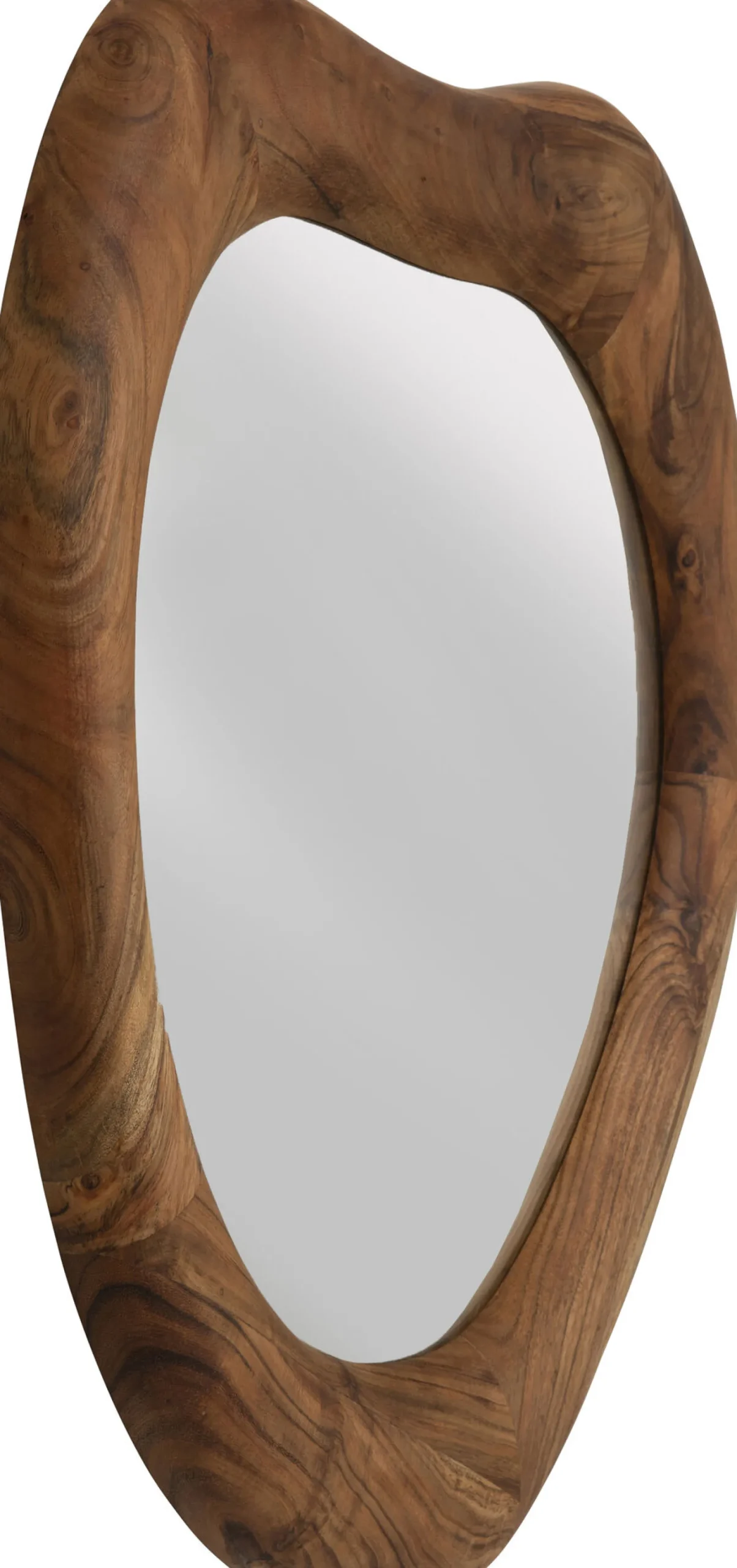 Lustro do salonu rama z drewna akacjowego brązowa 80x78 cm