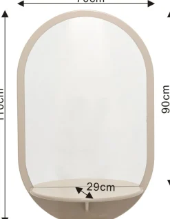 Lustro Glossy Taupe 70x110cm