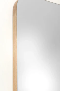 Lustro prostokątne do salonu rama naturalna dębowa 70x200 cm