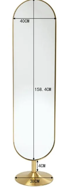 Lustro stojące Curve MO 40x170 cm mosiężne