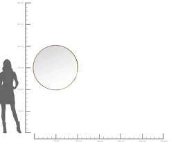 Lustro wiszące Curve Round ∅100 cm mosiężne