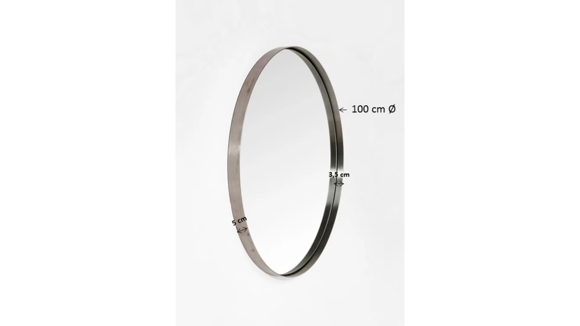 Lustro wiszące Curve Round ∅100 cm mosiężne