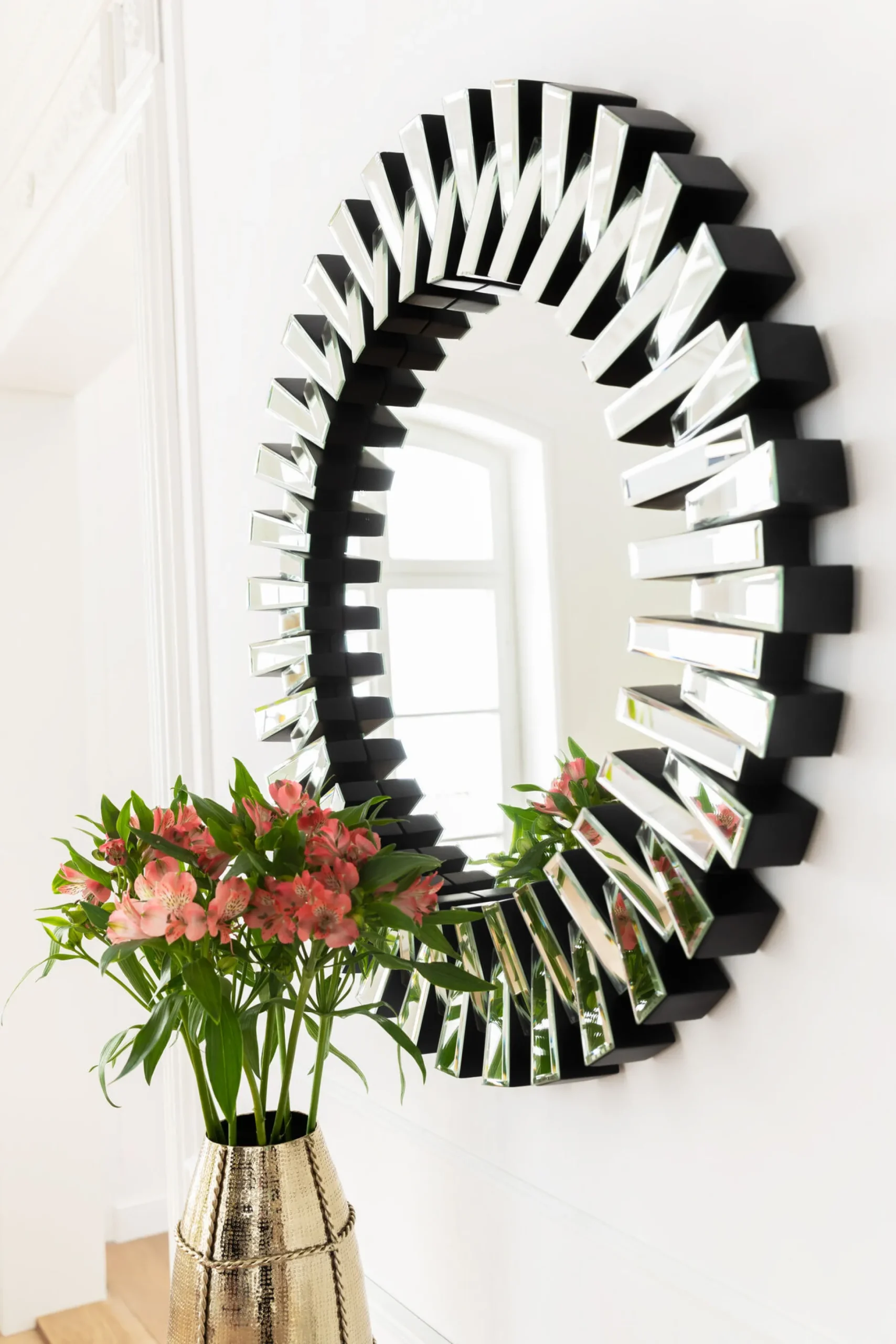 Lustro wiszące Sprocket ∅92 cm srebrne