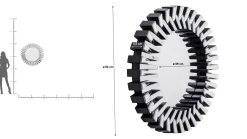 Lustro wiszące Sprocket ∅92 cm srebrne