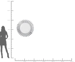 Lustro wiszące Sprocket ∅92 cm srebrne