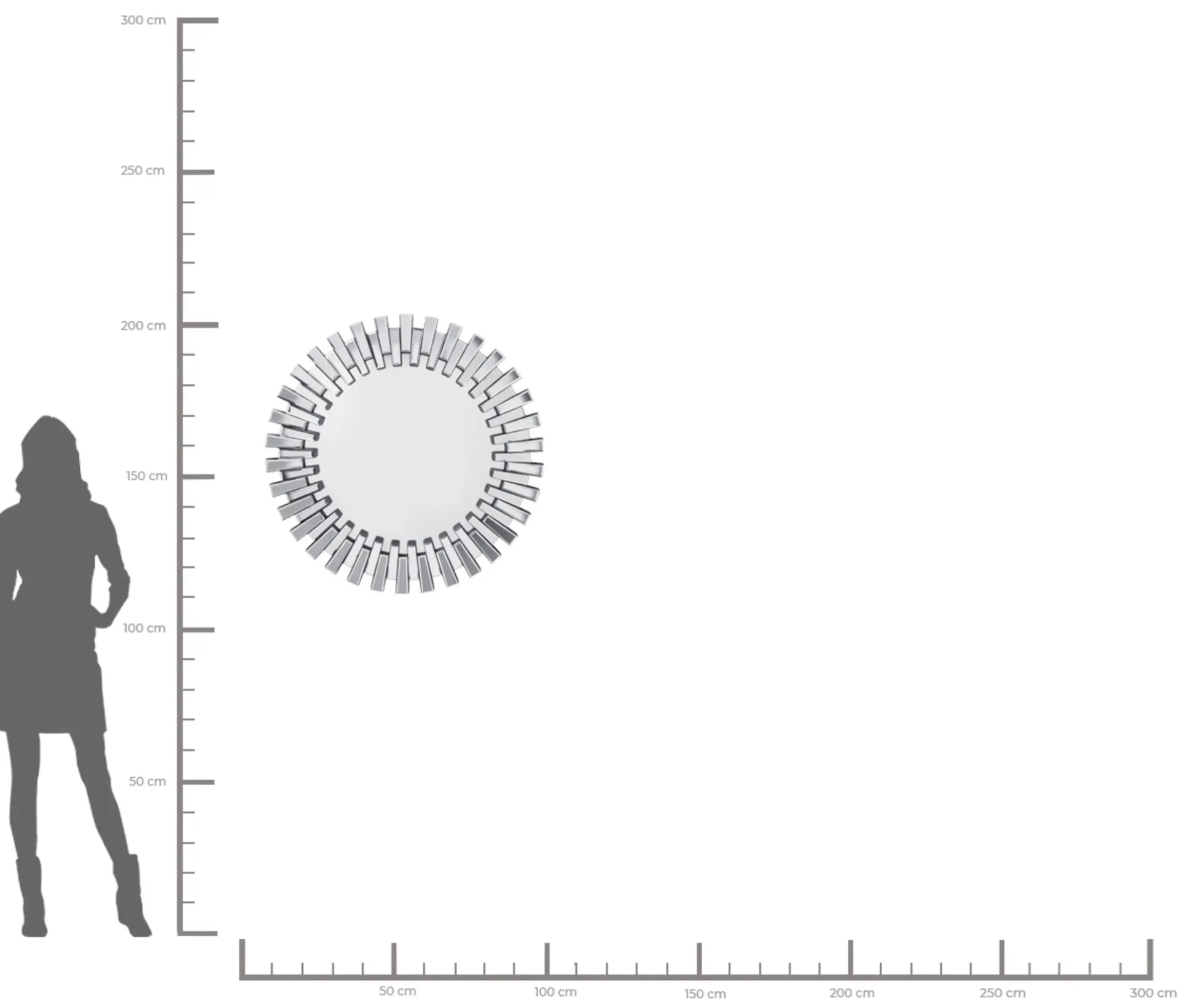 Lustro wiszące Sprocket ∅92 cm srebrne