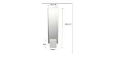 Lustro z czarną ramą 46x180 cm podstawa z marmuru