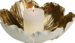 Misa dekoracyjna Flower Bloom Ø25 cm kremowo-złota