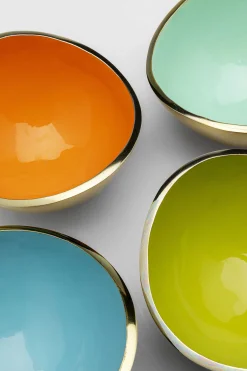 Miseczki do przekąsek kolorowe gładkie z aluminium ręczne wykonanie 4-set 250 ml