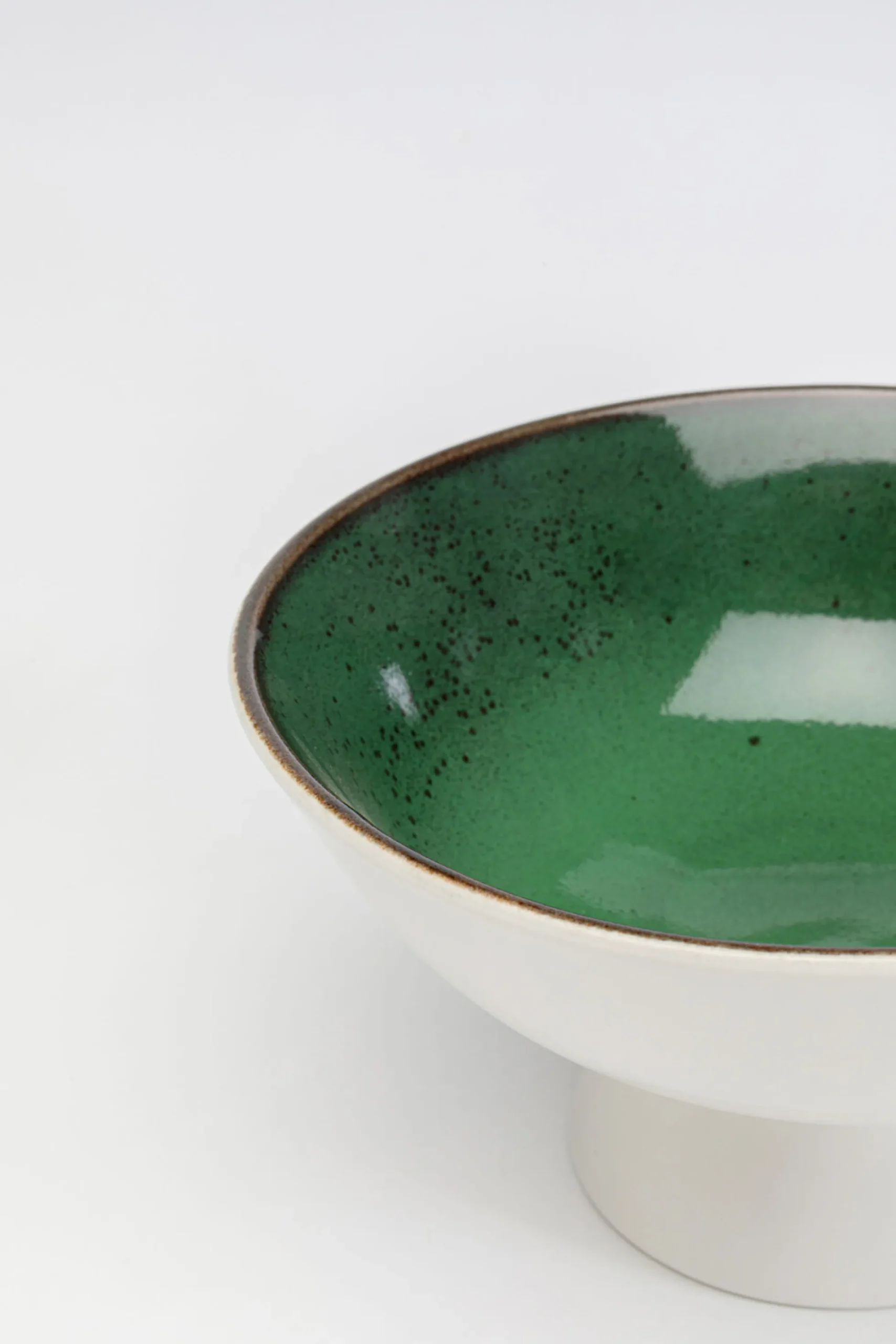 Miska na przekąski zielona porcelana Ø17 cm 500 ml