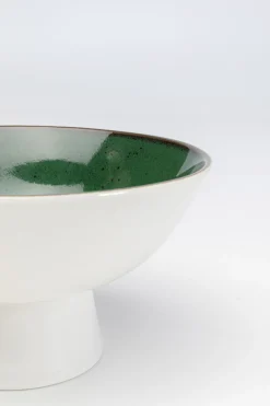 Miska na przekąski zielona porcelana Ø17 cm 500 ml