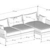 Narożnik Amalfi 275x159 cm kremowy prawy