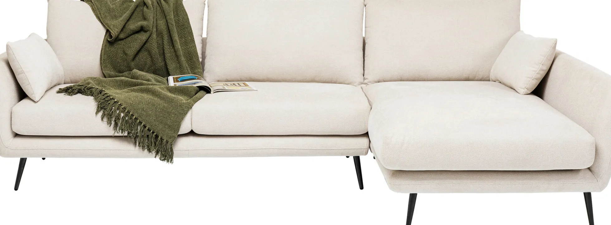 Narożnik Amalfi 275x159 cm kremowy prawy