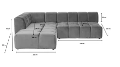 Narożnik Belami 265x210 cm ciemnozielony prawy