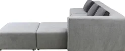 Narożnik duży modułowy szary 357x182 cm prawy