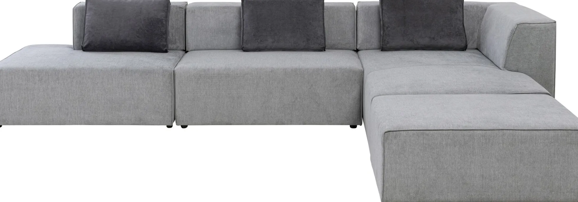Narożnik duży modułowy szary 357x182 cm prawy