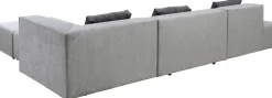 Narożnik duży modułowy szary 357x182 cm prawy