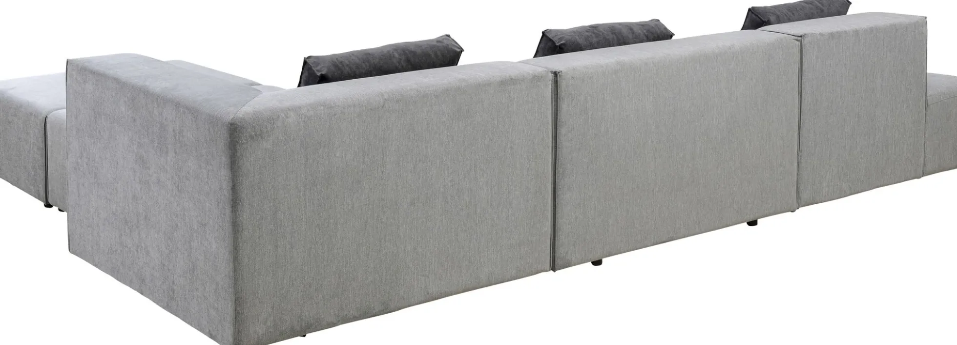 Narożnik duży modułowy szary 357x182 cm prawy