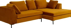 Narożnik Gianni Velvet złoty 290cm prawy