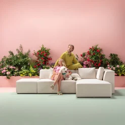 Narożnik Infinity Ottomane 306x182 cm kremowy lewy