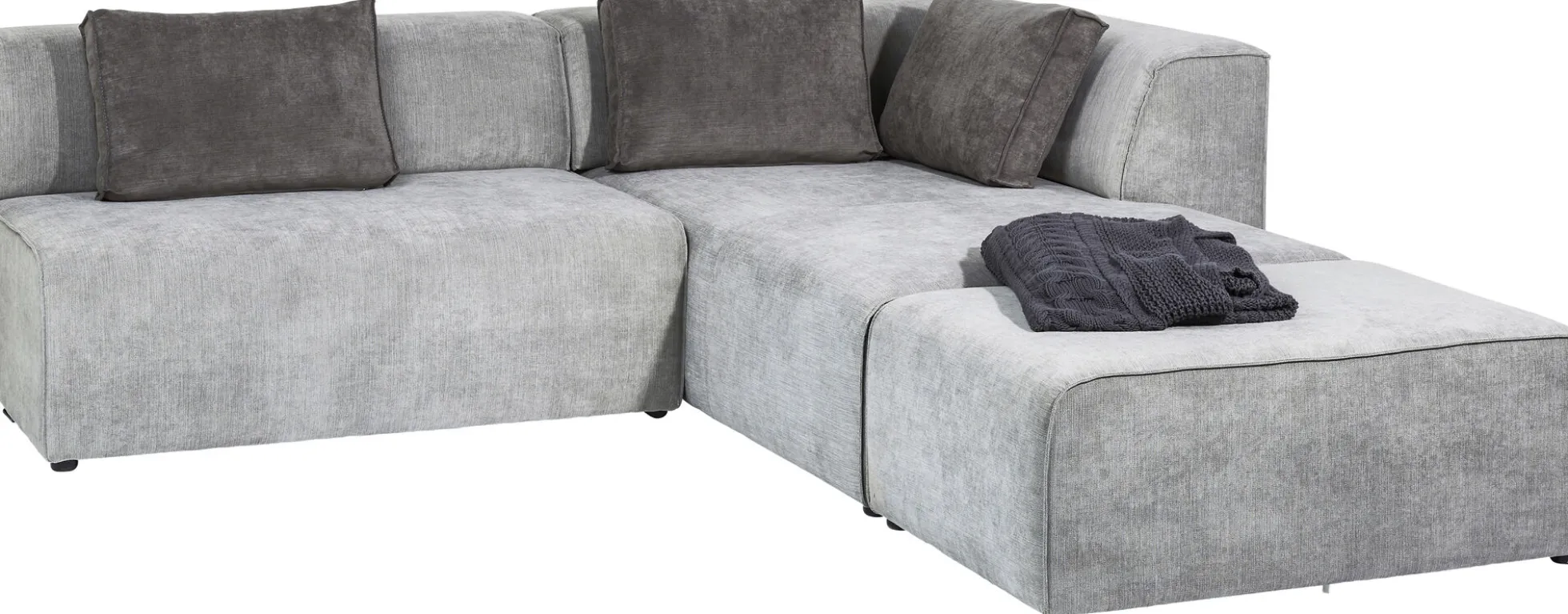 Narożnik Infinity szary 302x182 cm prawostronny