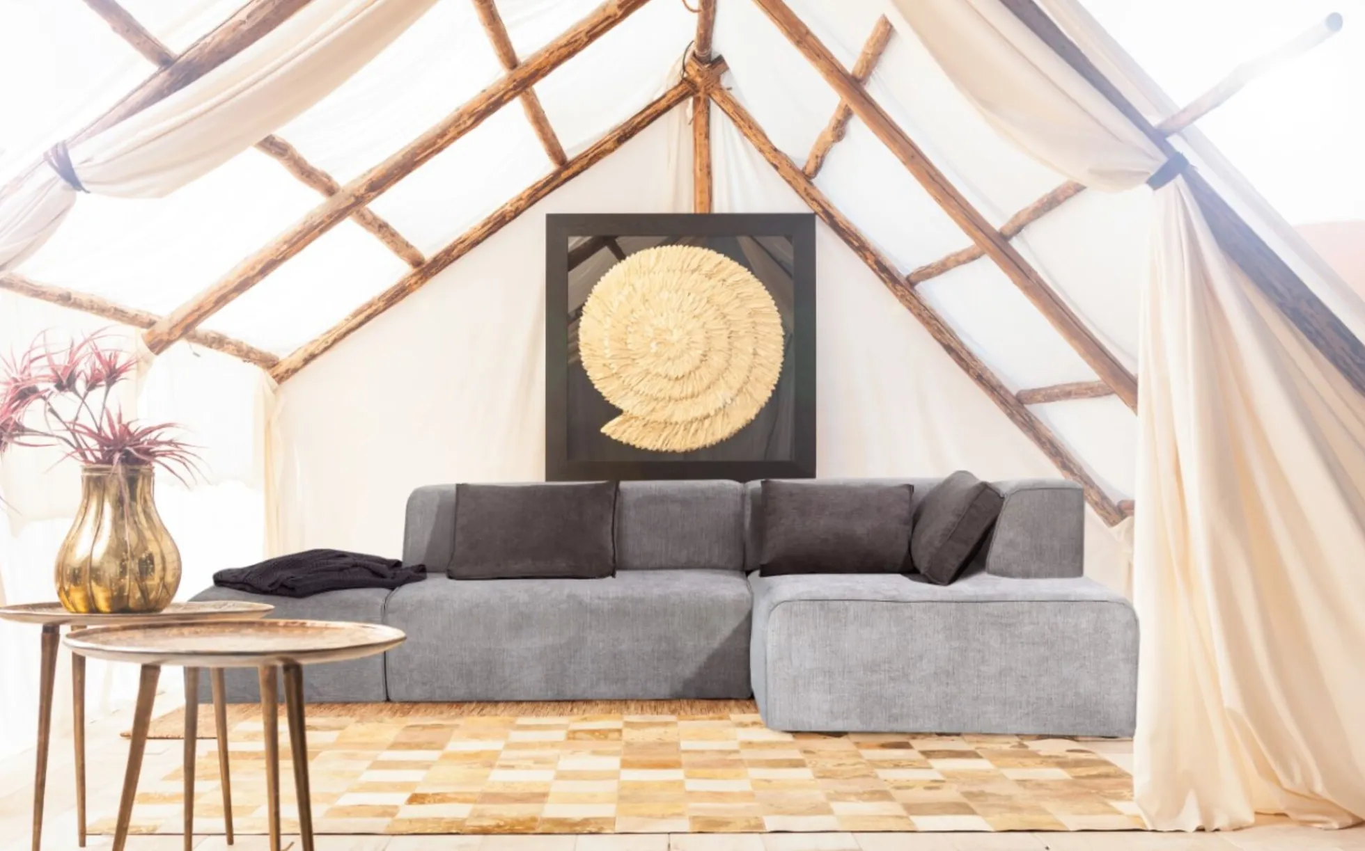 Narożnik Infinity szary 302x182 cm prawostronny