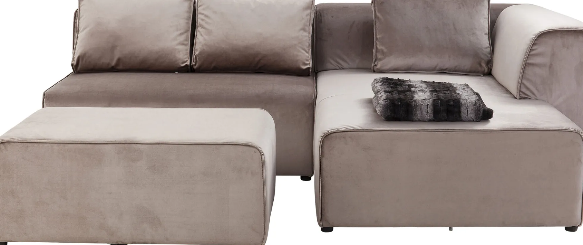 Narożnik Infinity Velvet 302x182 cm taupe prawy