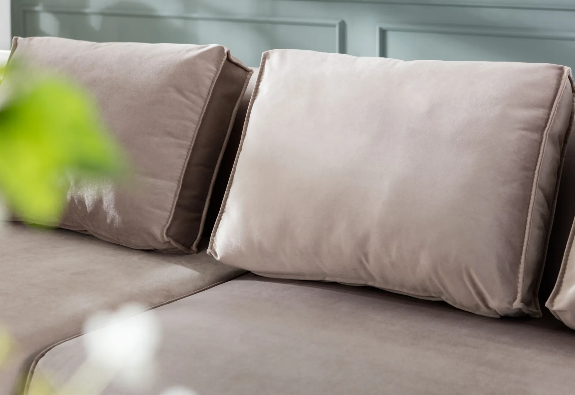 Narożnik Infinity Velvet 302x182 cm taupe prawy