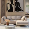 Narożnik prawy w kolorze kremowym nogi stalowe 250x167 cm