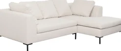 Narożnik prawy w kolorze kremowym nogi stalowe 250x167 cm