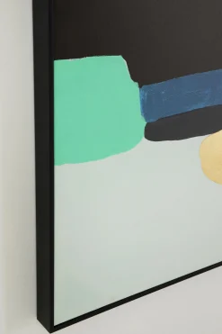Obraz abstrakcyjne kształty ręcznie malowany 73x143 cm zielony